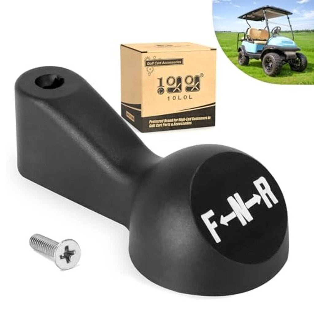 Black F-N-R shifter handle for golf cart, round knob with embossed letters