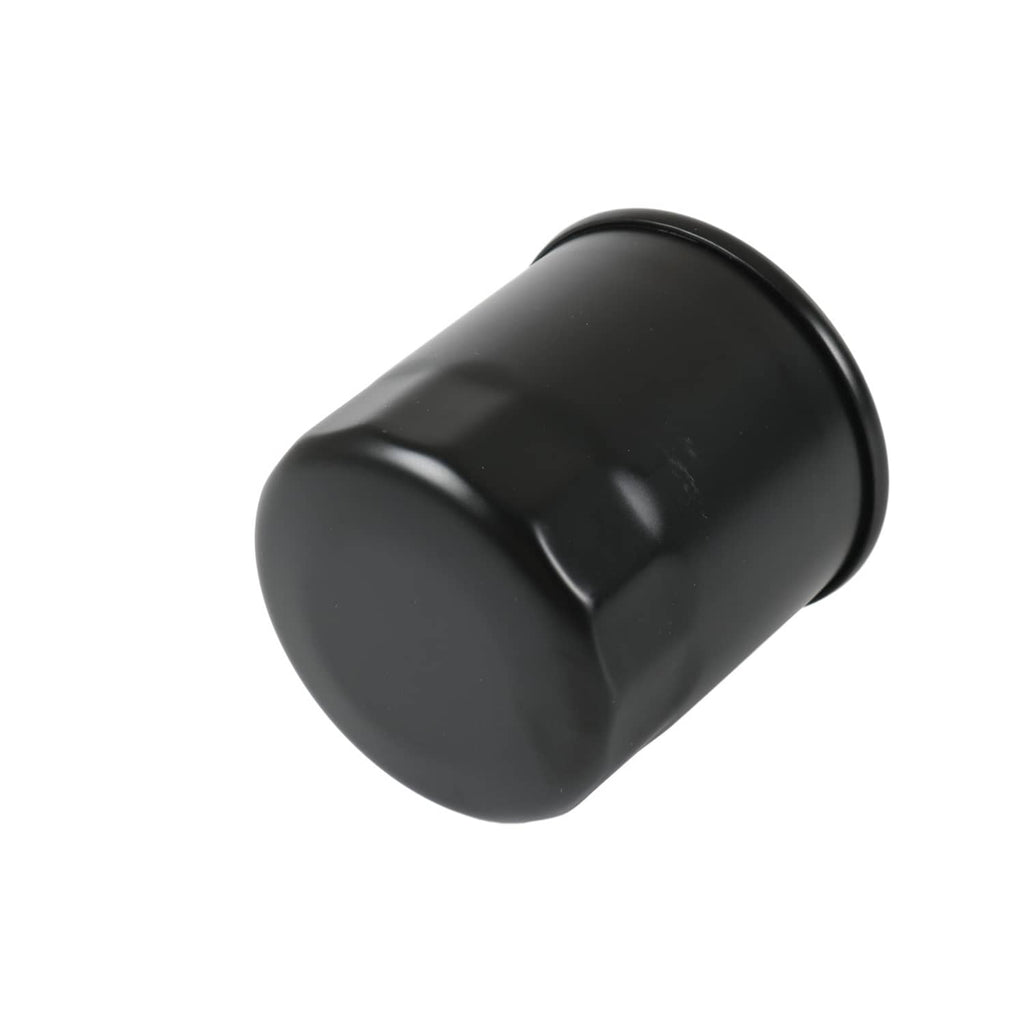 Hydraulic oil filter with black cylindrical body and rounded cap end