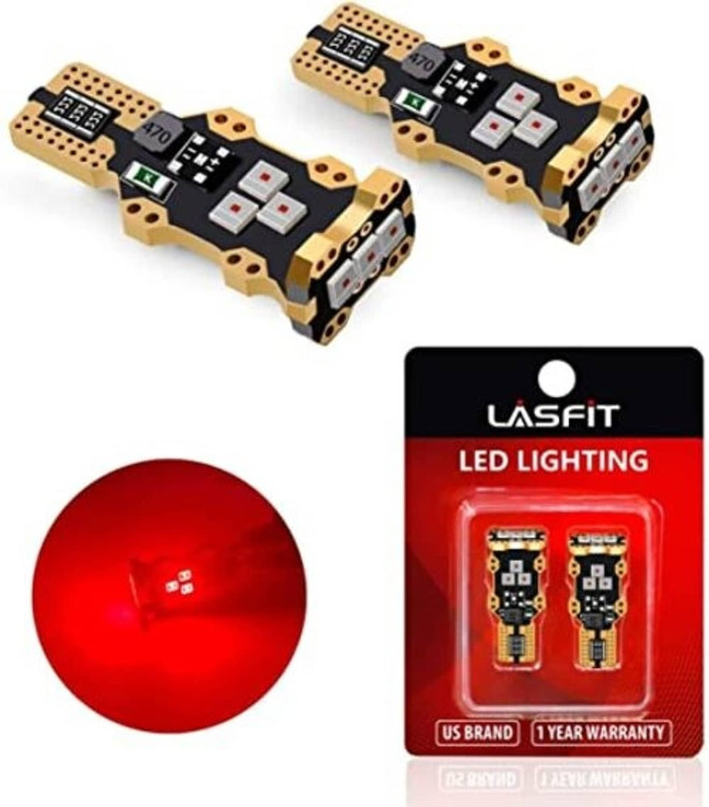 LASFIT red LED lighting package with two T15 921/912 brake light bulbs