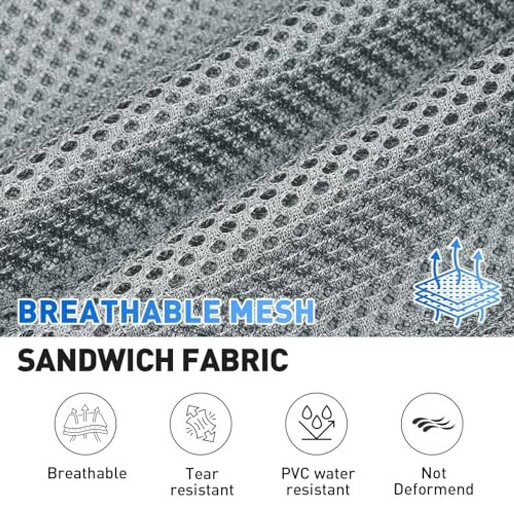 Gray breathable mesh sandwich fabric for seat covers with fine perforated texture