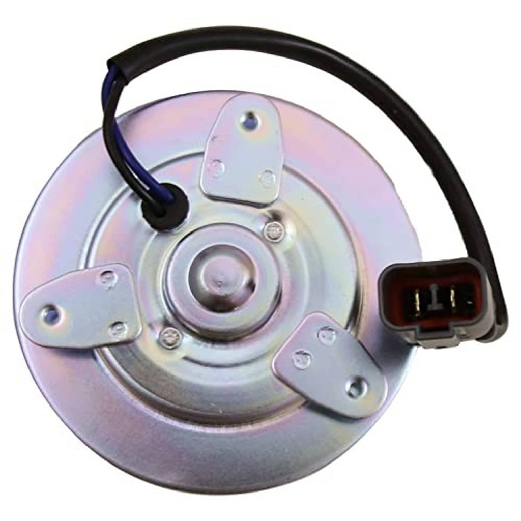 Honda Accord replacement cooling fan motor with circular housing and multi-pin plug connector