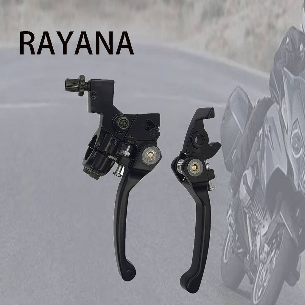Black folding clutch and brake levers with master cylinder housings and bolts