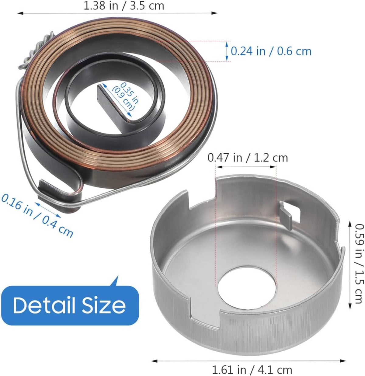 Drill press return spring coil with metal spring cover