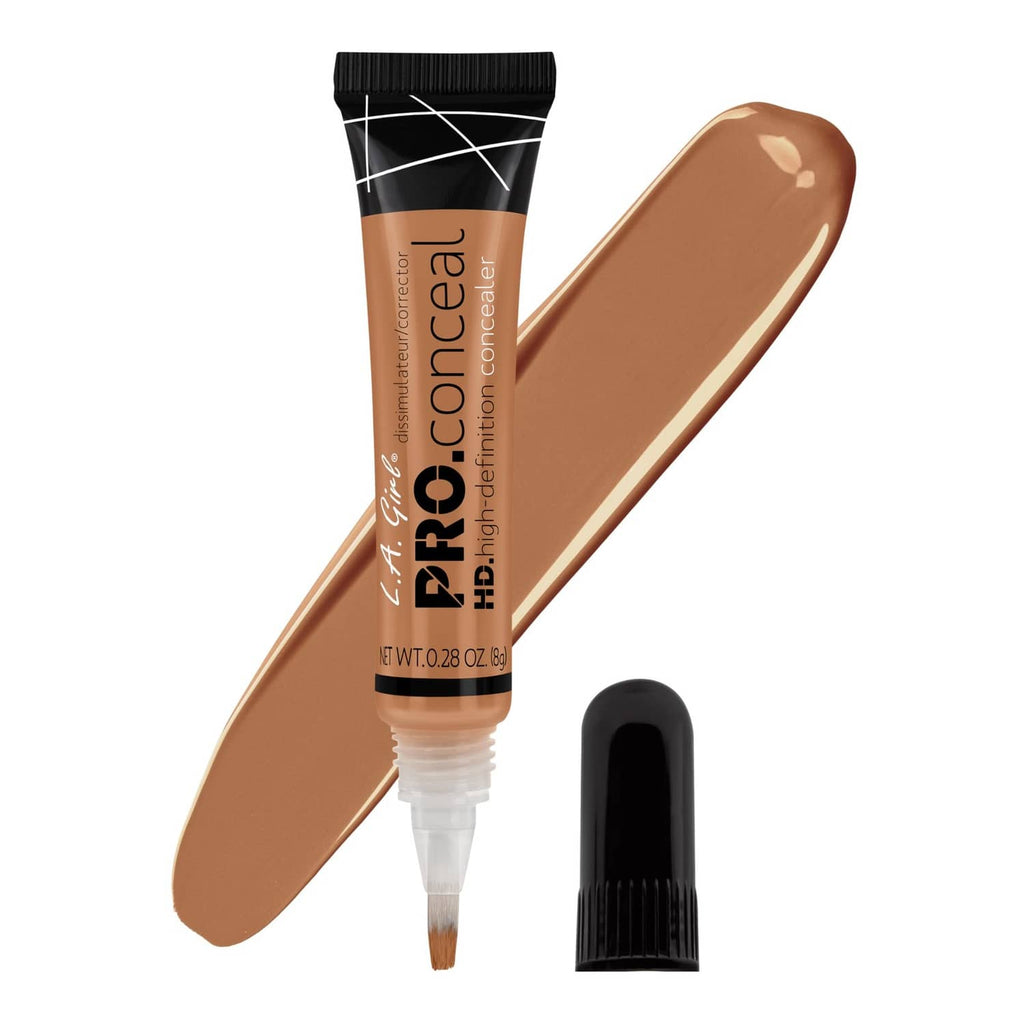 Cool tan concealer tube with squeeze nozzle and covered applicator tip