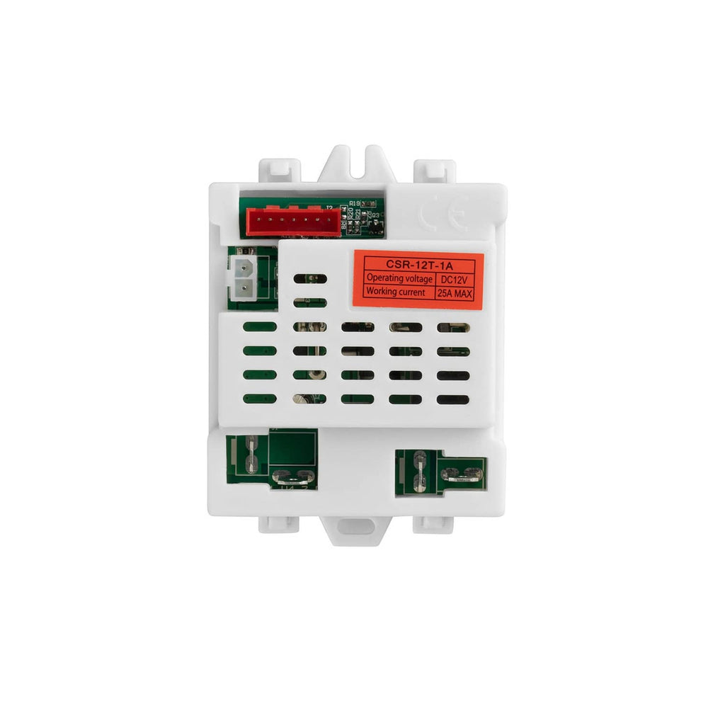 White control box module with exposed circuit board and red connector strip