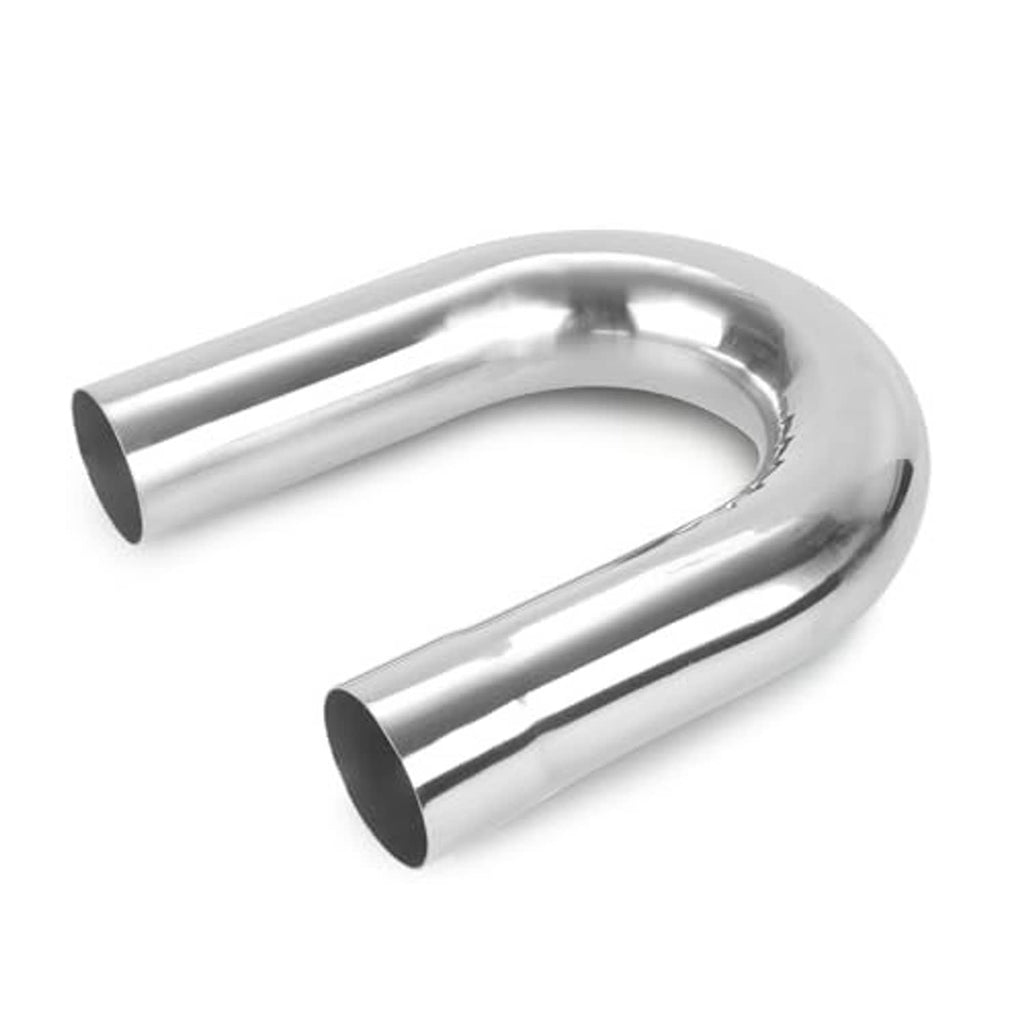 Stainless steel 180-degree exhaust pipe, polished curved tube with open ends