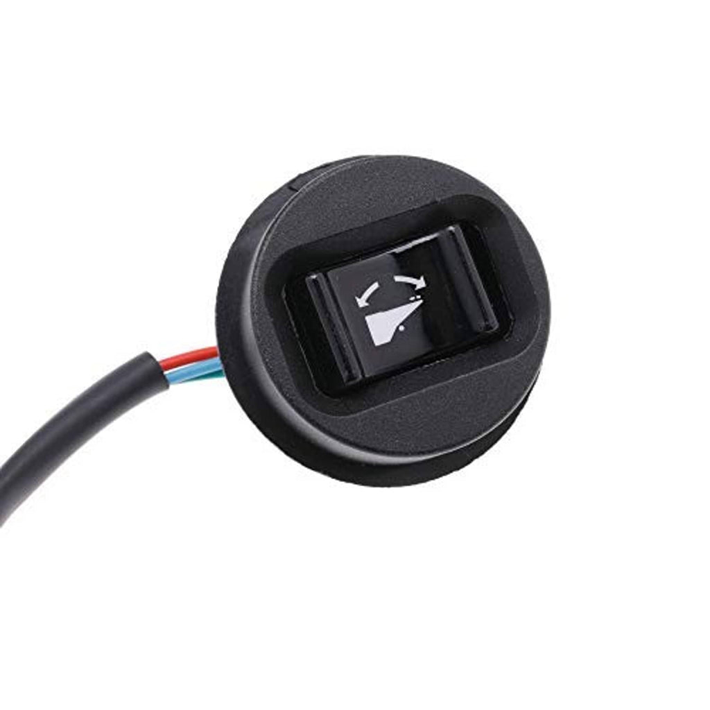 Black switch housing for trim and tilt with rectangular window and colored wire ends