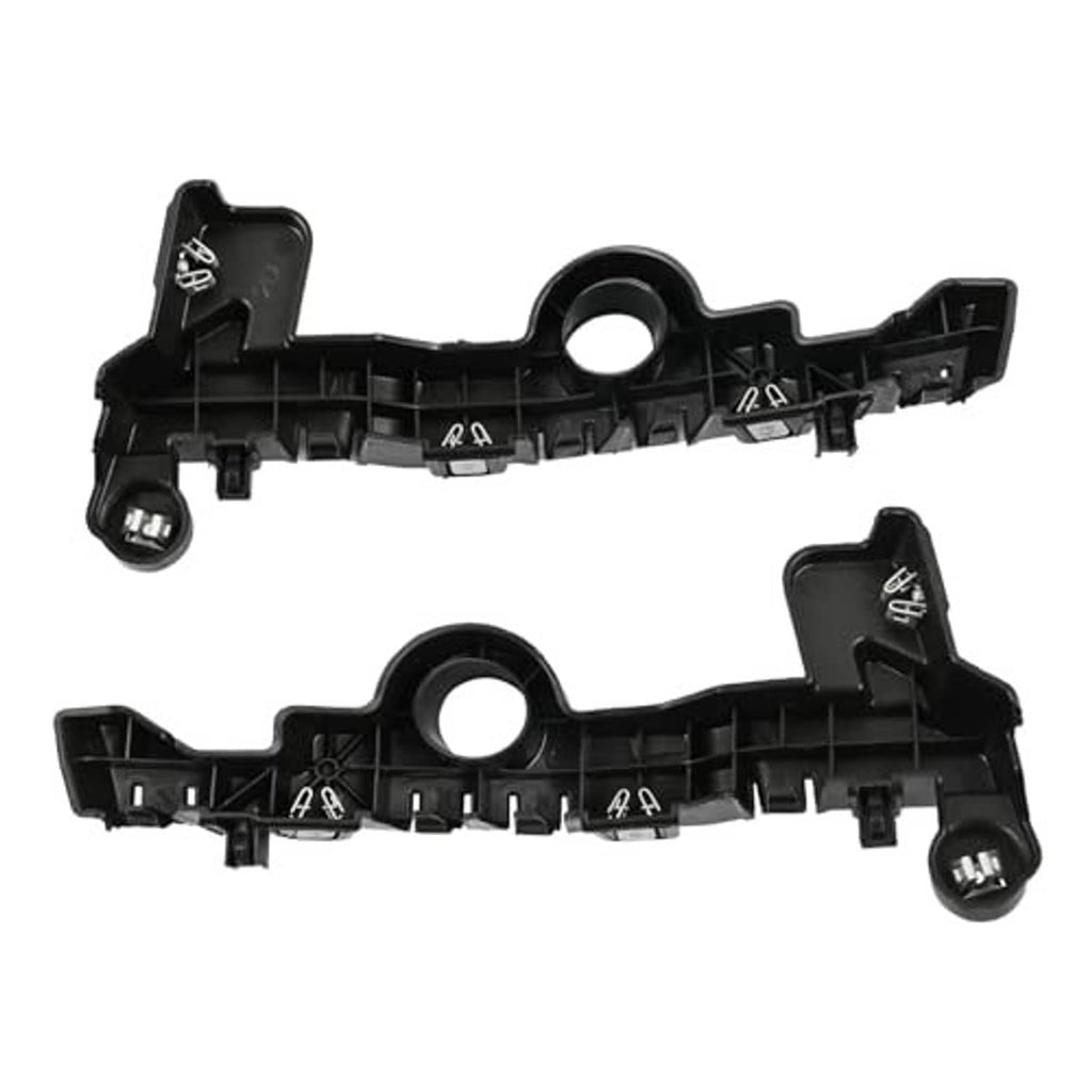 Black bumper guide bracket pair with molded channels and stud mounting points