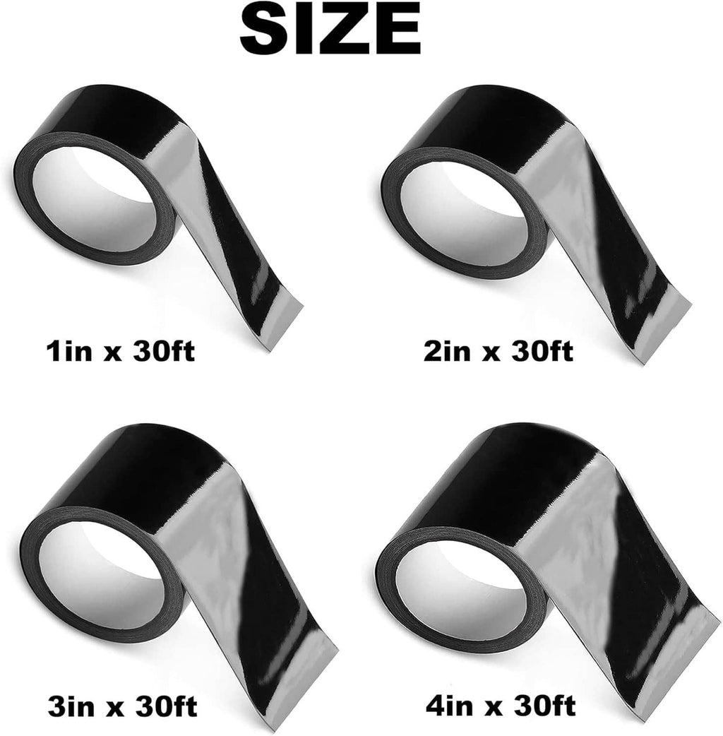 Gloss black vinyl wrap sizes shown with different width options
