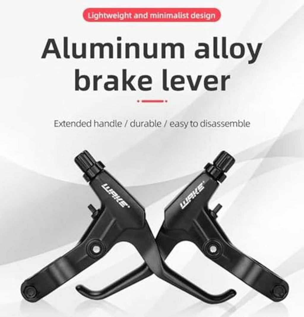 Pair of black aluminum alloy bike brake levers with 2.5-finger reach