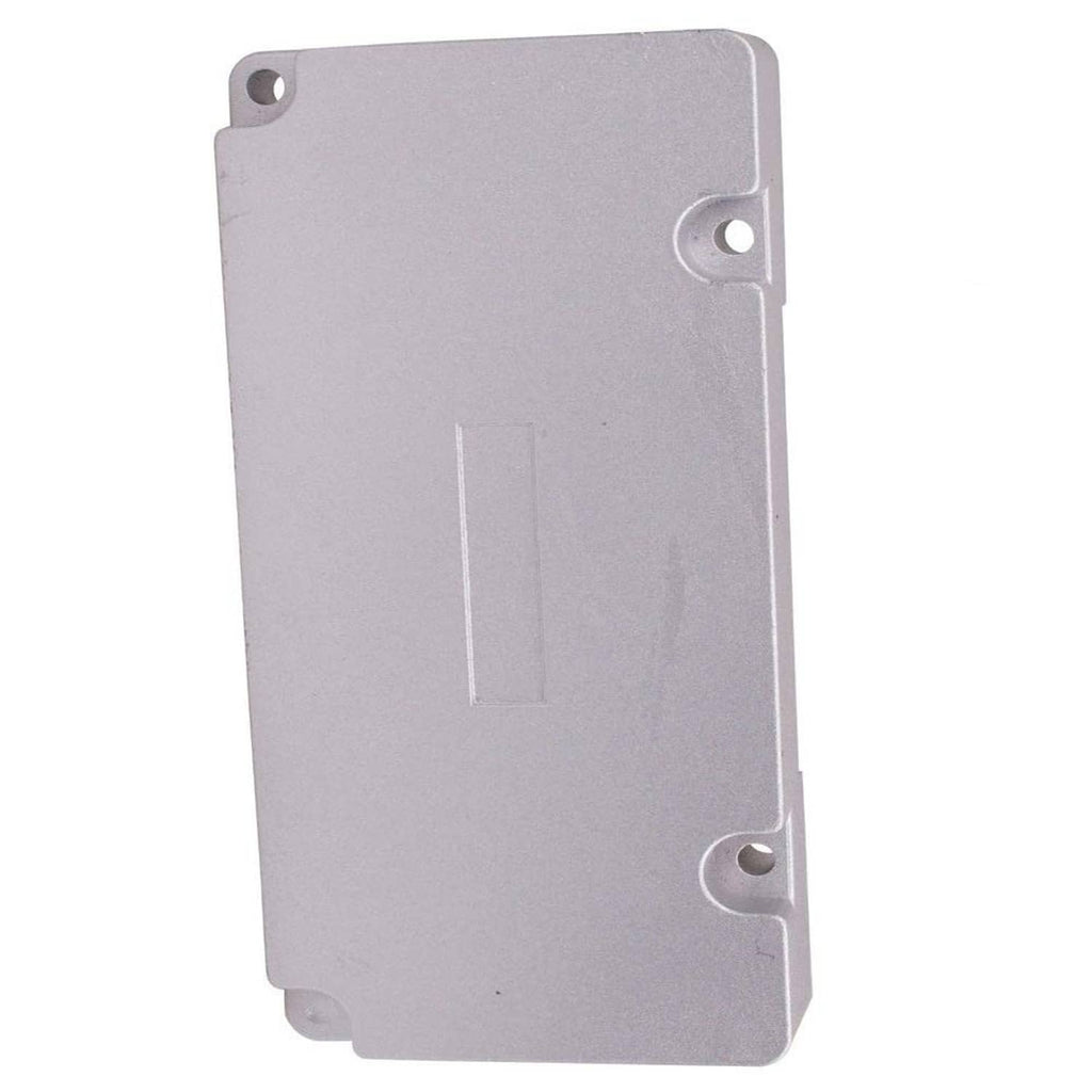 Grey CDI module cover plate with mounting holes and connector cutouts