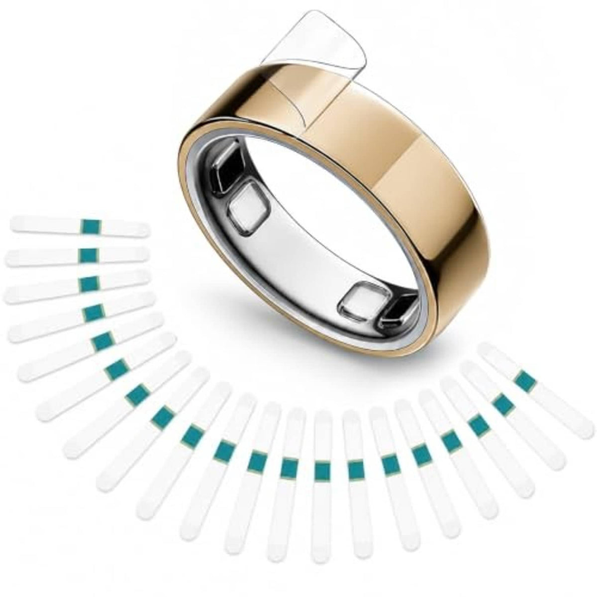 Clear protective film for Oura smart ring, with ring cover and curved applicator strips