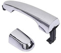 Chrome exterior door handle with matching cover cap and black mounting base