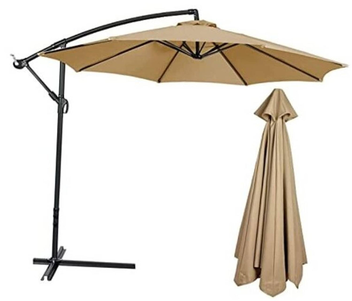 Tan market umbrella canopy replacement with 6-rib umbrella frame