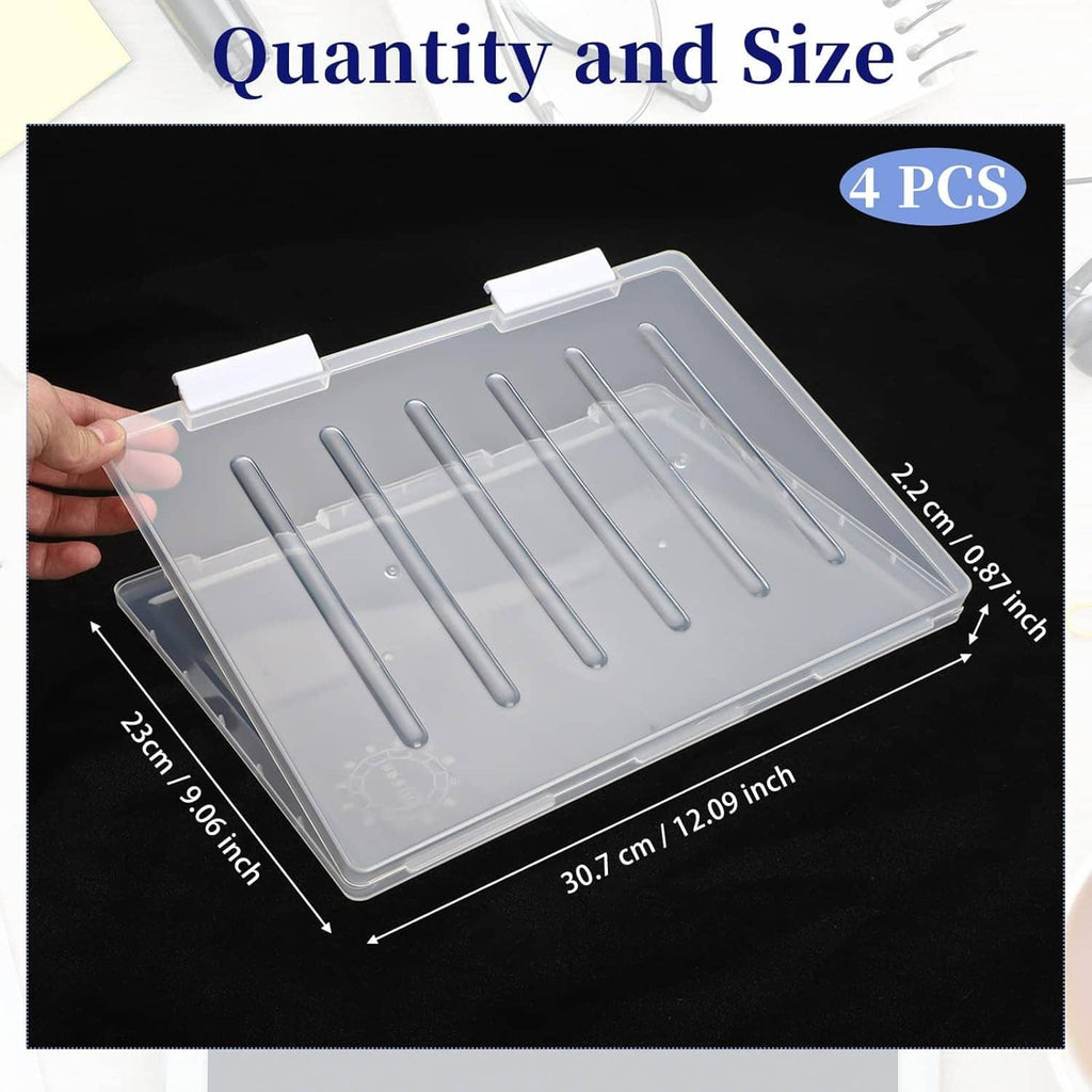 Clear A4 document protector with ridged grip bars, designed for 4-piece set