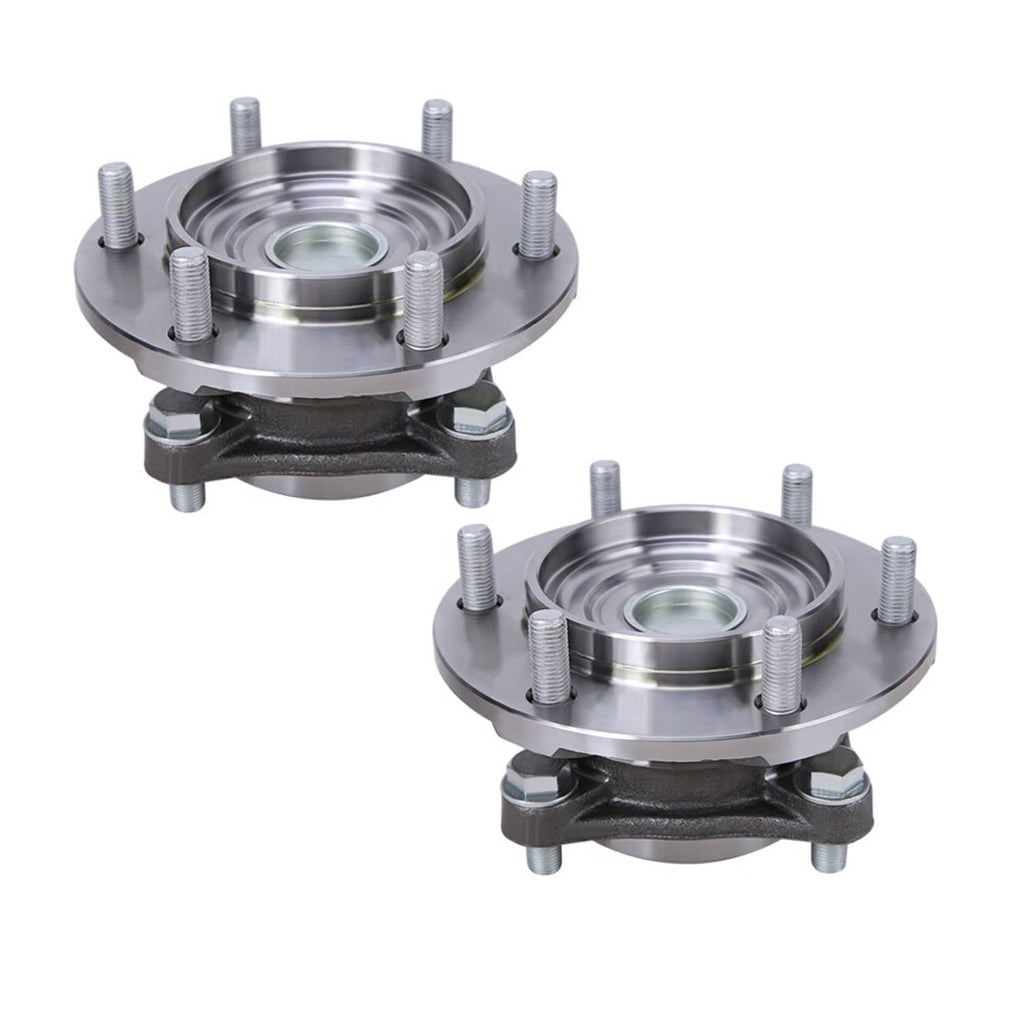 Wheel hub bearing assemblies with round bearing housing and bolt studs, two-piece set