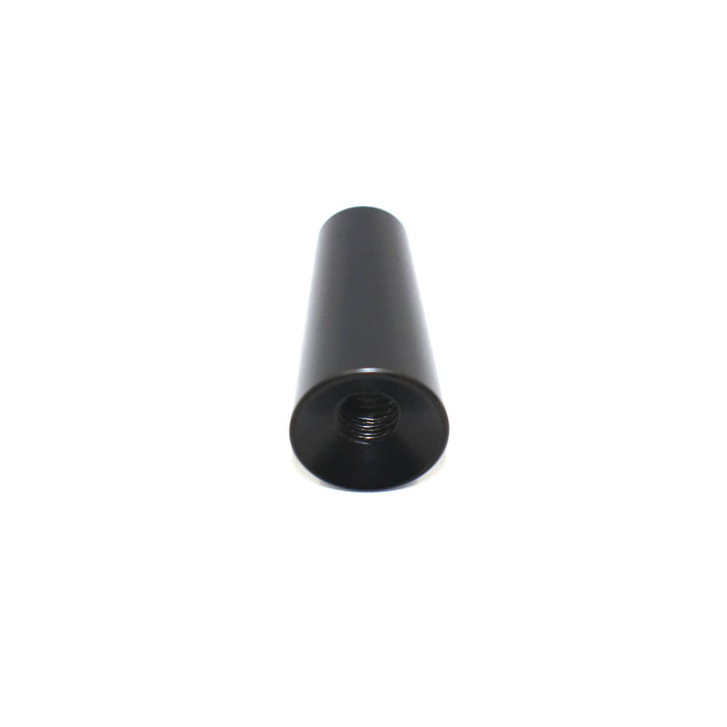 Short black car antenna replacement showing threaded base opening