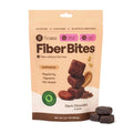 Fiome FiberBites dark chocolate fiber supplement pouch with stacked bite pieces