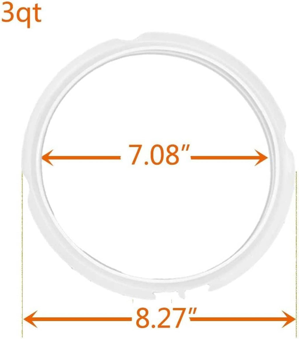 White silicone sealing gasket ring, circular loop with inner lip profile