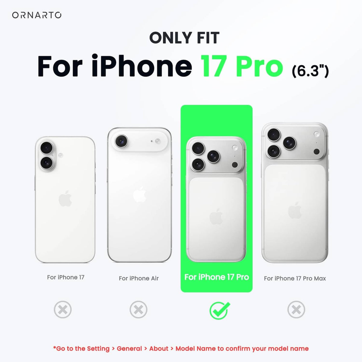 Baby blue slim liquid silicone case for iPhone 17 Pro, shown among compatible models.