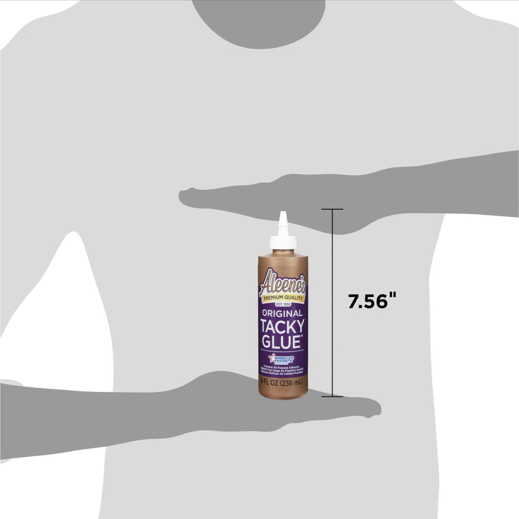 Aleene's Original Tacky Glue bottle with nozzle, size reference 7.56 in