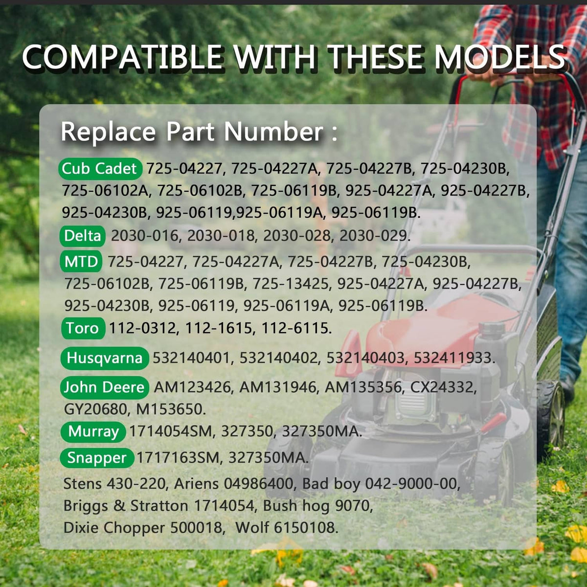 Compatible model and part number list for ignition key switch module