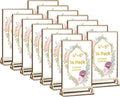 14-pack gold acrylic 4x6 tabletop sign holders with double-sided tent base stands