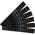 Set of black horizontal thermometer strip stickers with °F and °C temperature scale.