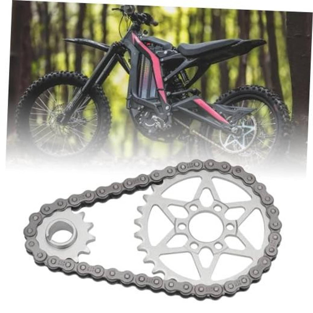 Drive sprocket and chain kit with front sprocket, rear sprocket, and roller chain links