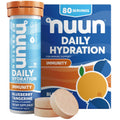 Nuun Daily Hydration immunity electrolyte tube with 80 servings and blueberry tangerine tablets