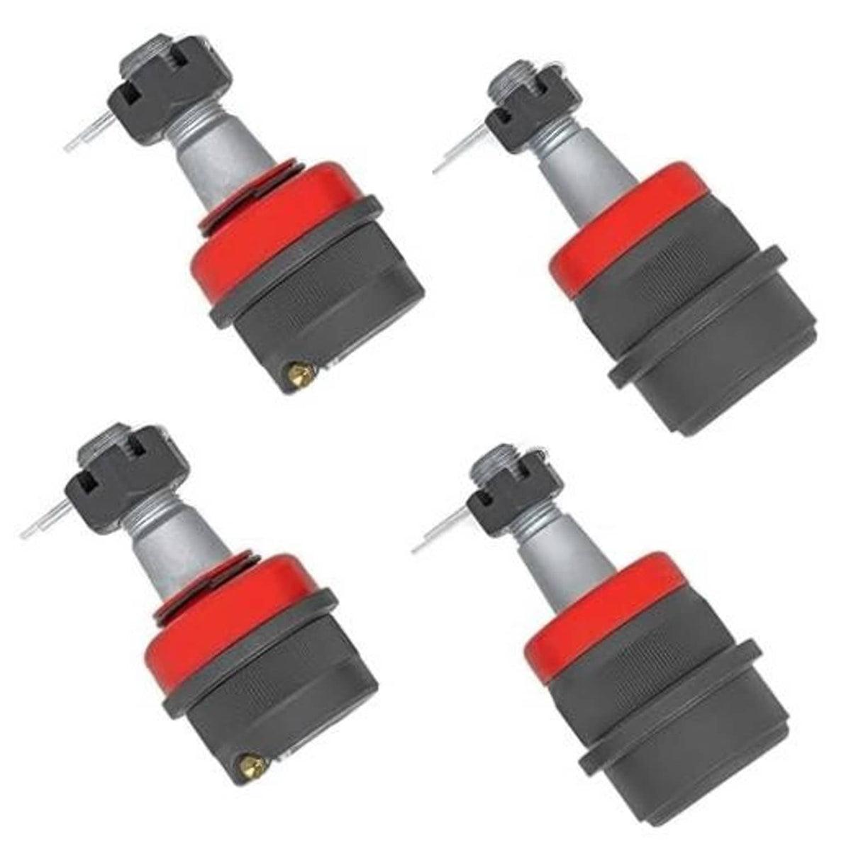 Front upper/lower greasable ball joint kit with red and black boots, four pieces