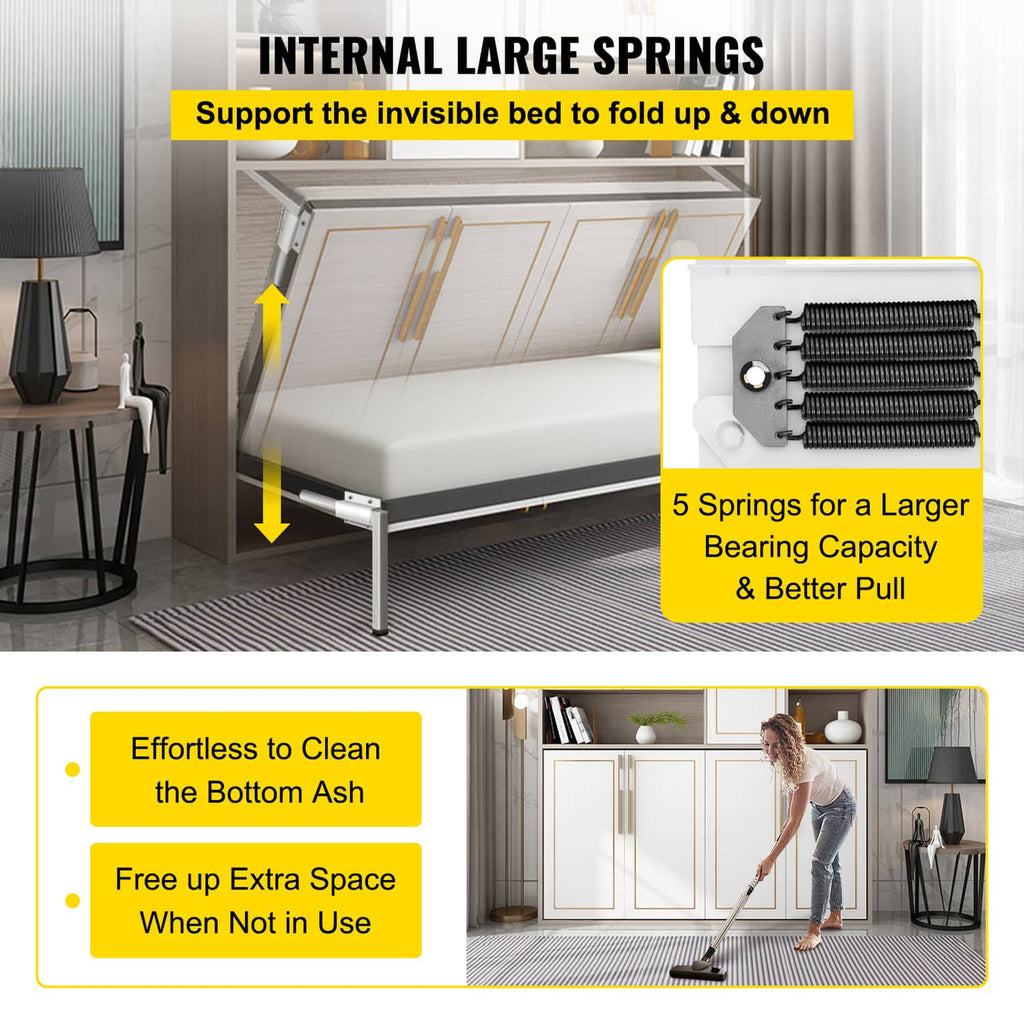 Murphy wall bed spring kit showing internal spring action and spring bed support plates