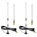 Long-range 915MHz LoRa magnetic base antenna kit, black cable, gold connectors, two whips