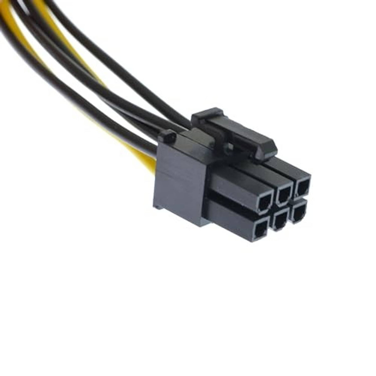 SATA 15-pin to 6-pin power cable, 6-pin connector end with yellow/black leads