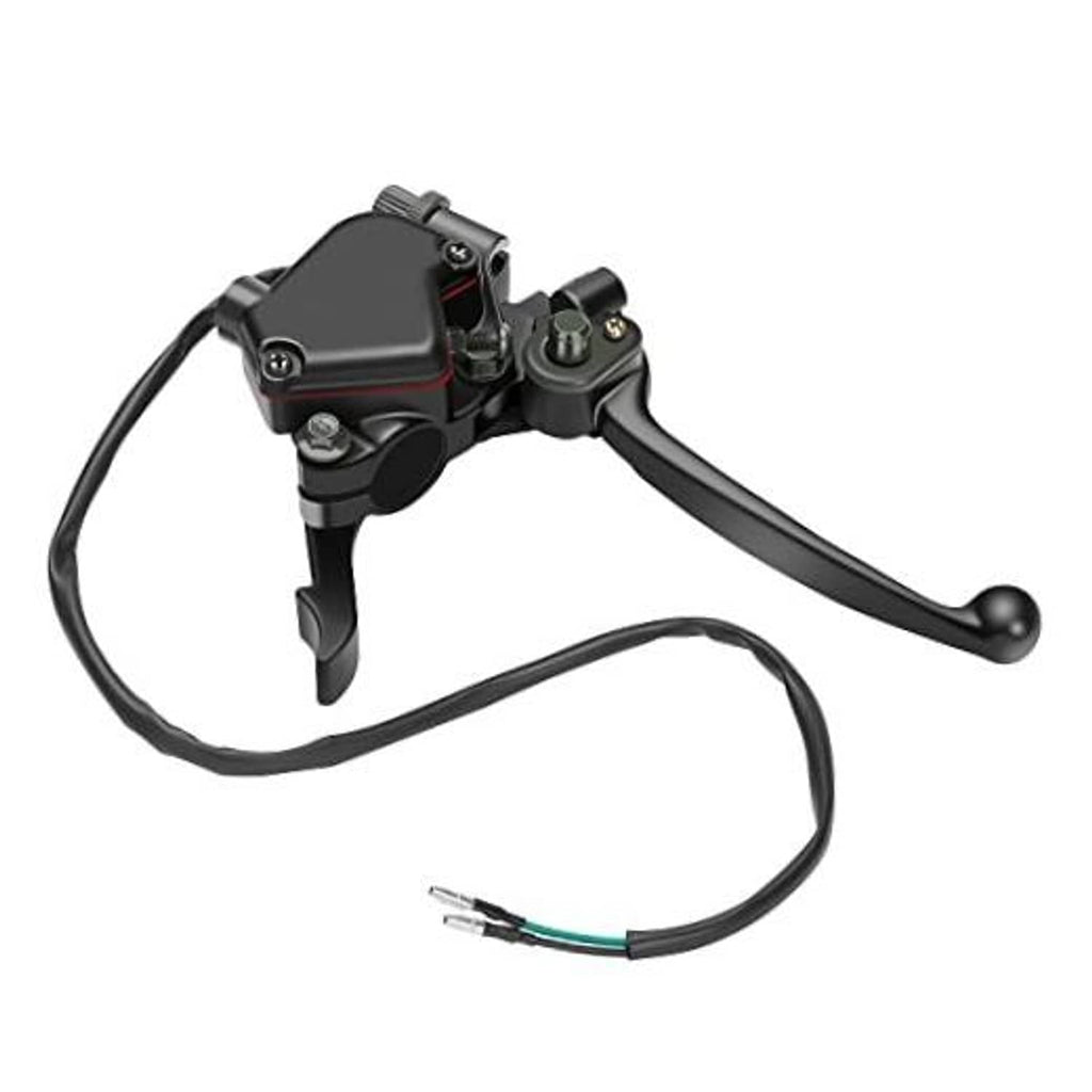 Dual brake thumb throttle lever assembly with black housing and control cable