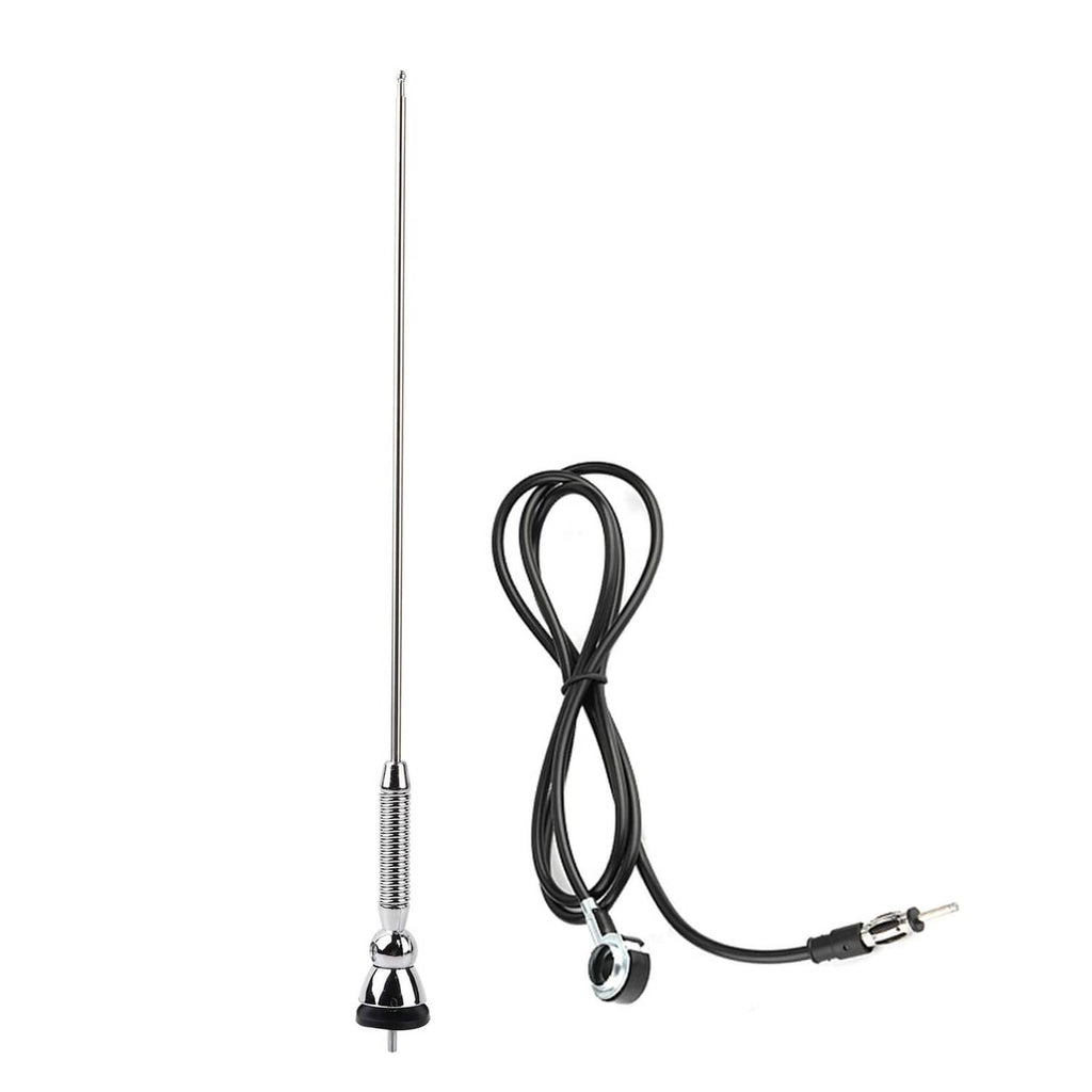 Qiilu universal car roof antenna with chrome screw-mount and black cable lead