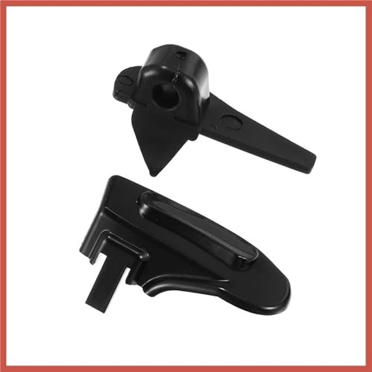 Black tire changer demount head plastic inserts, two curved clips with tabs