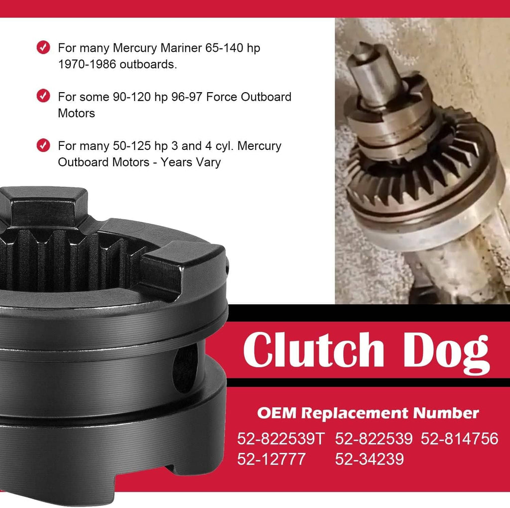 Reverse 3-jaw clutch dog gear shown in close-up, black metal with keyed teeth