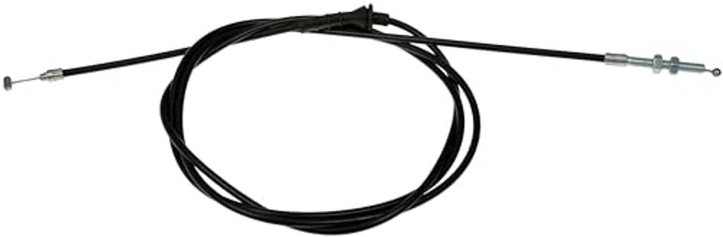 Hood release cable with long black cable and metal pull ends