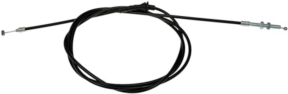 Hood release cable with long black cable and metal pull ends