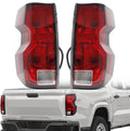 Pair of red halogen tail light assemblies with clear reverse lens and chrome housing
