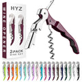 Two-pack wine key set in burgundy with silver corkscrew, shown in retail box
