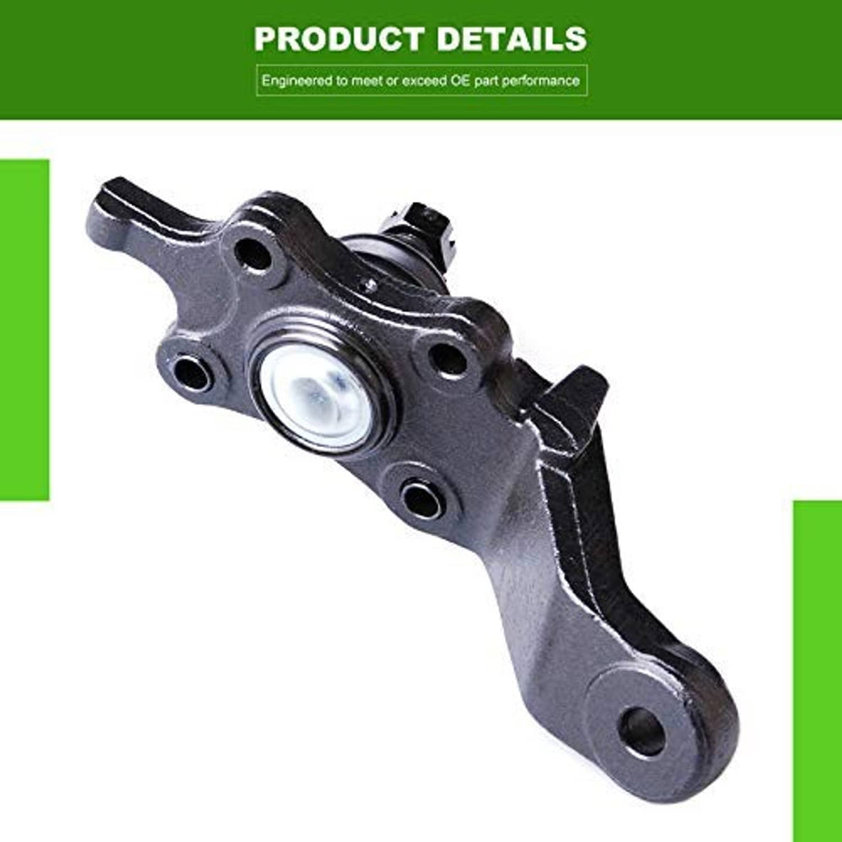 Front suspension upper ball joint with spherical joint and mounting bracket, gray metal