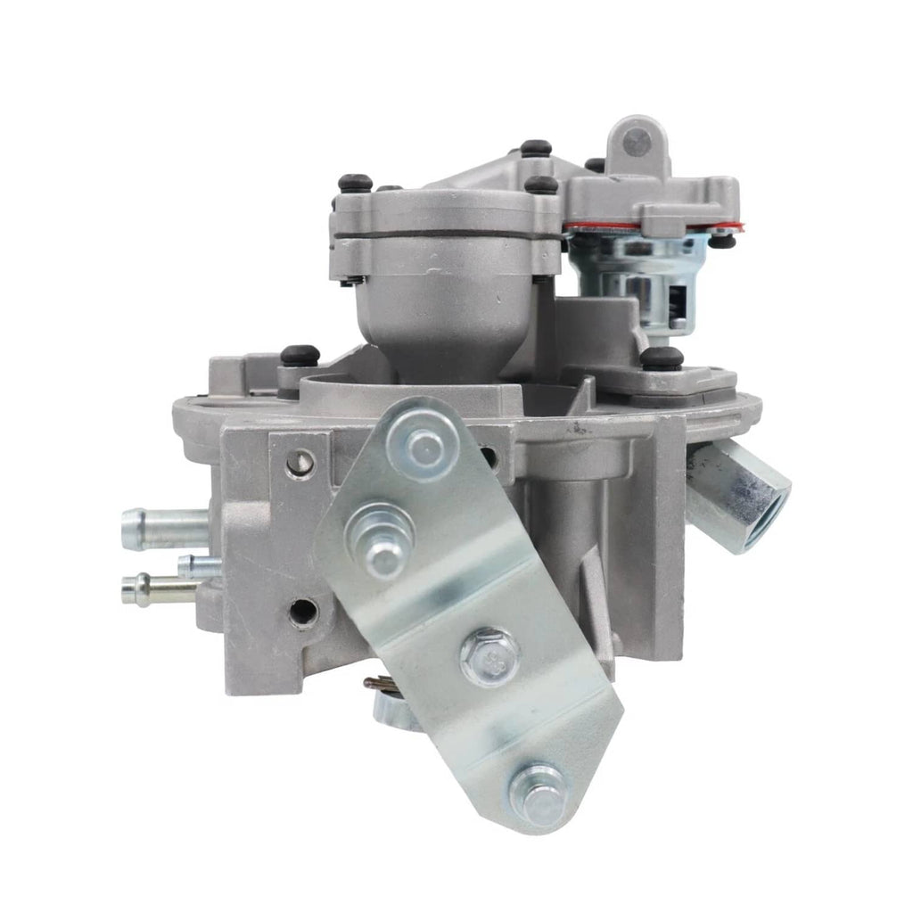 Throttle body with fuel injector, silver unit with metal mounting bracket and ports