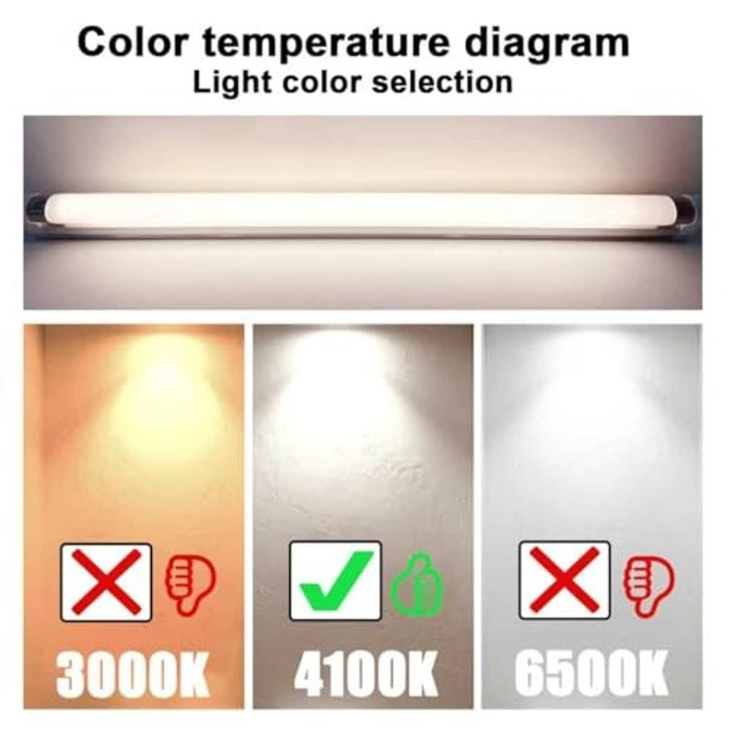 T5 fluorescent tube shown with light color output examples