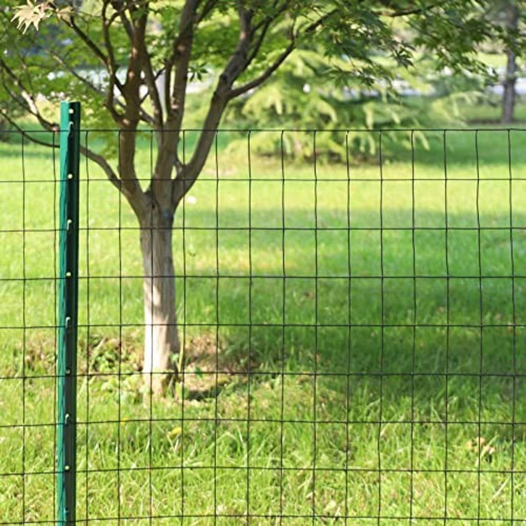 Black welded wire fence panel with square 2 in x 3 in mesh openings