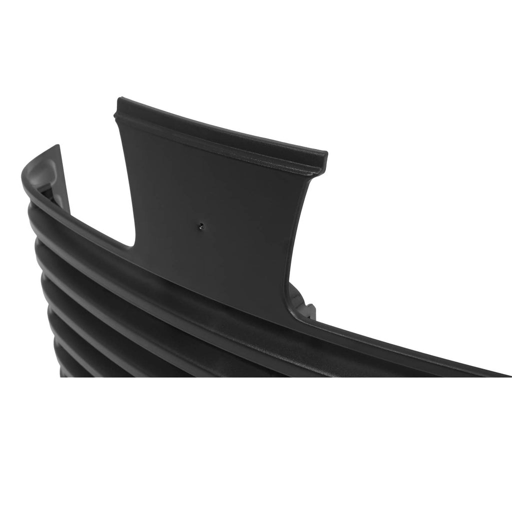 Front grille upper section with center support tab, black plastic