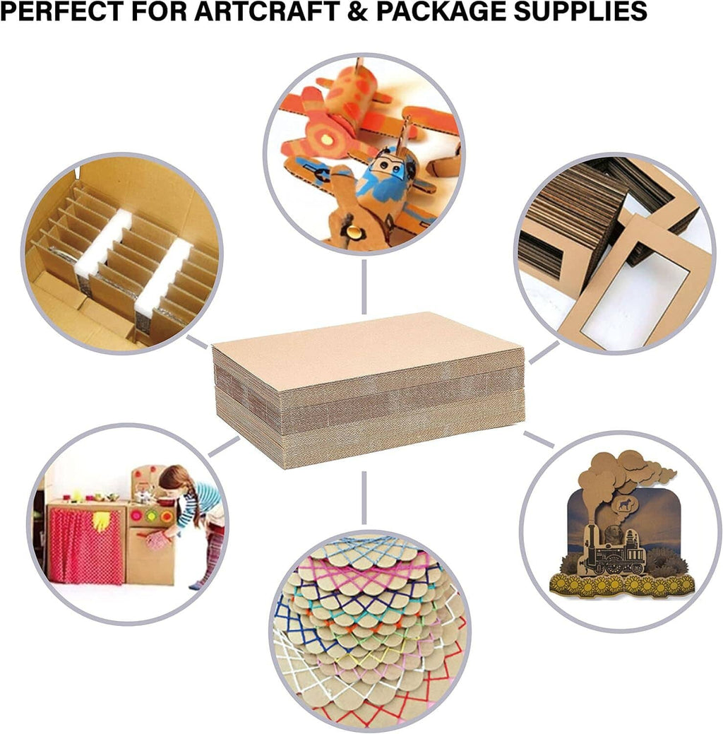 Stack of corrugated cardboard sheets for craft and package use