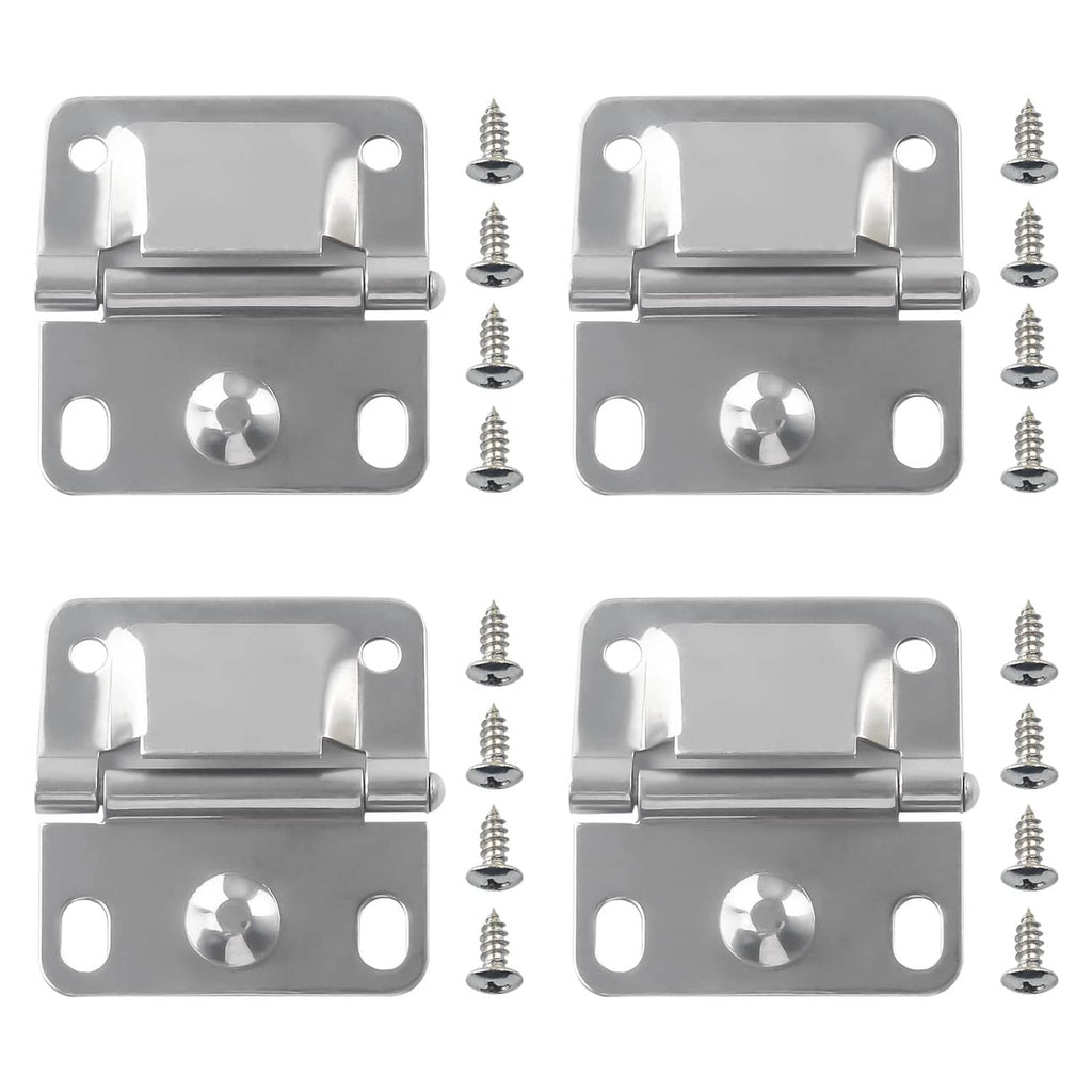 Multiple stainless steel cooler hinge plates with screws, assorted pack view.