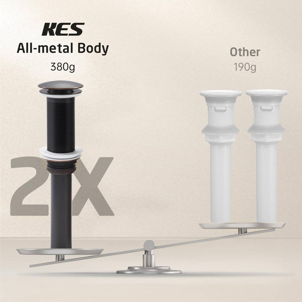 All-metal oil-rubbed bronze bathroom sink drain set with lift flange and two stems